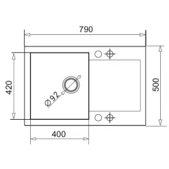 Zlewozmywaki|PYRAMIS POLSKA SPÓŁKA Z OGRANICZONĄ ODPOWIEDZIALNOŚCIĄ Zlewozmywak ZEFIR z baterią HERA karbon 79x50 cm + Pyra Clean