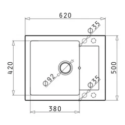Zlewozmywaki|PYRAMIS POLSKA SPÓŁKA Z OGRANICZONĄ ODPOWIEDZIALNOŚCIĄ Zlewozmywak ZEFIR z baterią HERA karbon 62x50 cm + Pyra Clean