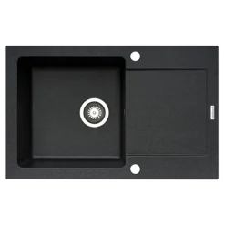 Zlewozmywaki|PYRAMIS POLSKA SPÓŁKA Z OGRANICZONĄ ODPOWIEDZIALNOŚCIĄ Zlewozmywak ZEFIR z baterią HERA czarny 79x50 cm + Pyra Clean