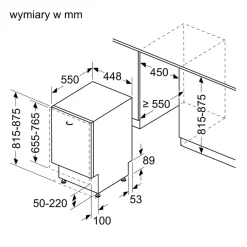 BSH Zmywarka do zabudowy BOSCH 45 seria 4 SPH4HKX10E